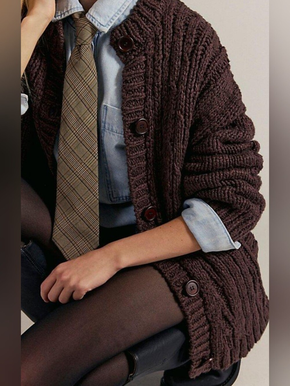 Free People We The Free Cable Knit Cardigan.